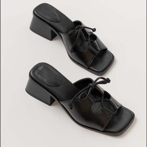 Paloma Wool Black Leather Mules - Ethel II - black